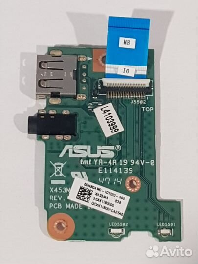 Плата audio+usb Asus X453,X553M,P553M