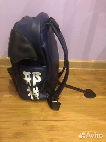 Рюкзак синий летучая мышь иероглифы