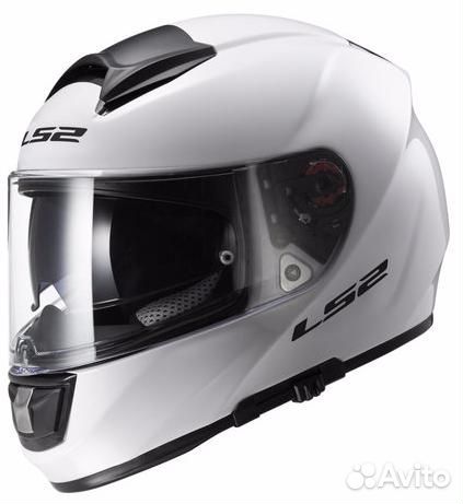Мотошлем LS2 FF397 vector FT2 Solid (белый, L)