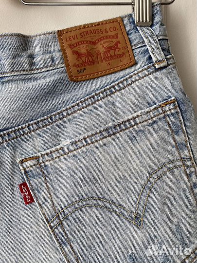 Шорты джинсовые голубые levis 501