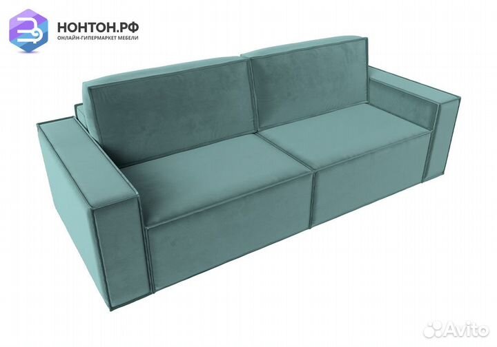 Диван еврокнижка Куба велюр бирюзовый