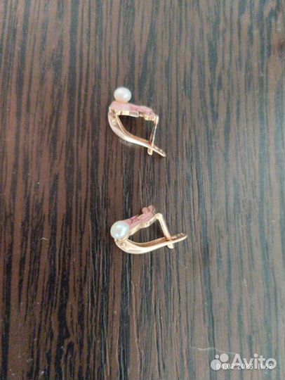 Серьги позолота