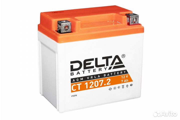Аккумулятор для мотоцикла delta 7 Ah CT1207.2