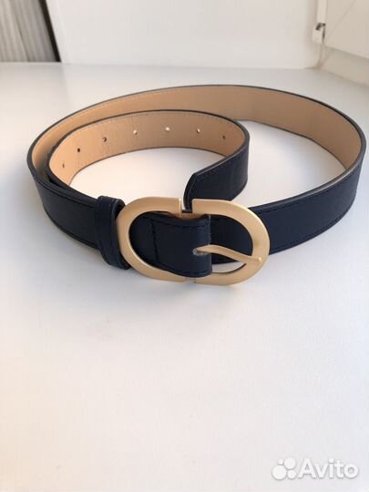 Ремень женский темно-синий, экокожа