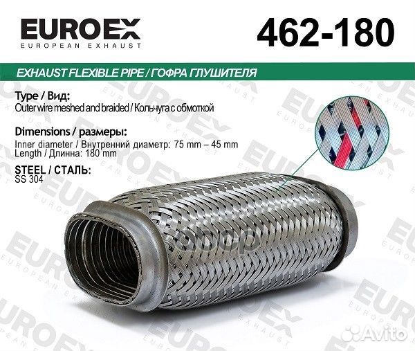 Гофра глушителя овальная кольчуга с обмоткой