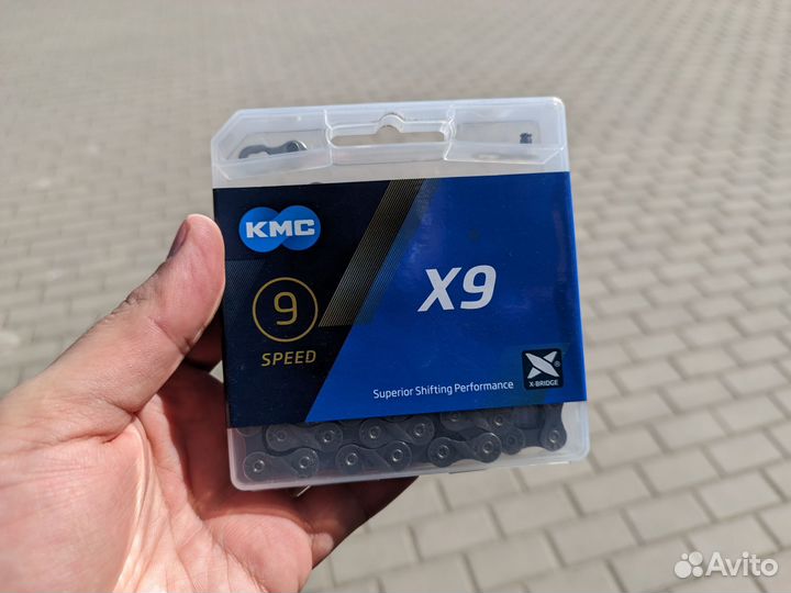 Цепь велосипедная KMC X9 9 скоростей