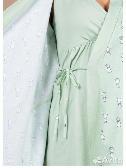 Новый комплект.Халат+сорочка для беременных,роддом