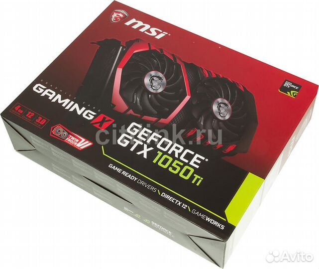 Видеокарта MSI GTX 1050ti Gaming X 4Gb
