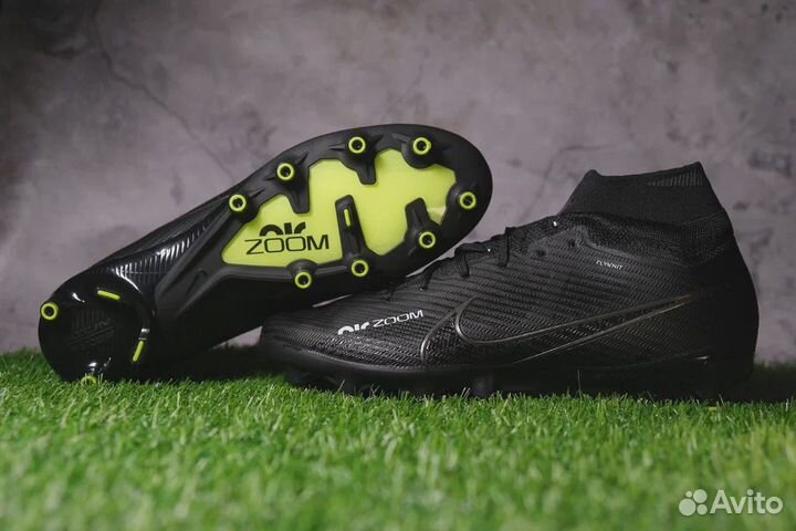 Футбольные бутсы Nike Black AIr Zoom (Lux)