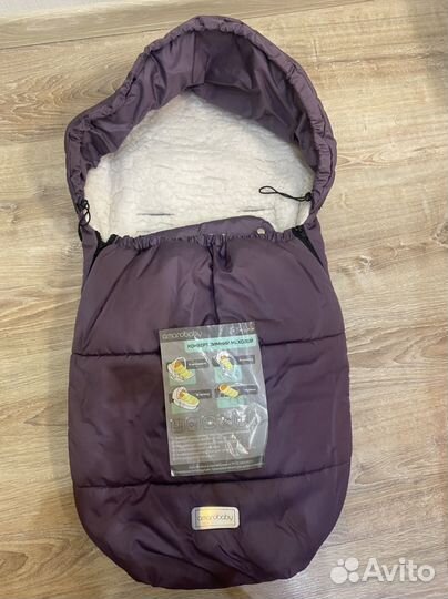 Конверт зимний меховой в коляску + муфты