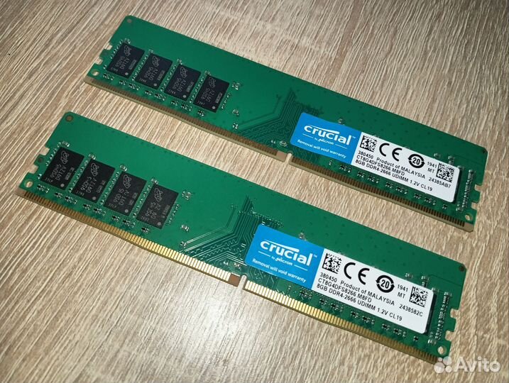 Оперативная память ddr4 8gb crucial 2666