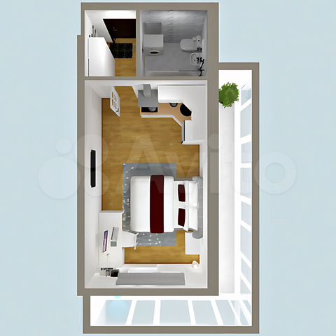 Квартира-студия, 32,9 м², 1/3 эт.