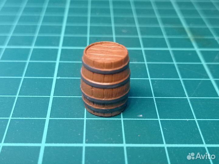Бочка деревянная окрашенная в масштабе 1/43