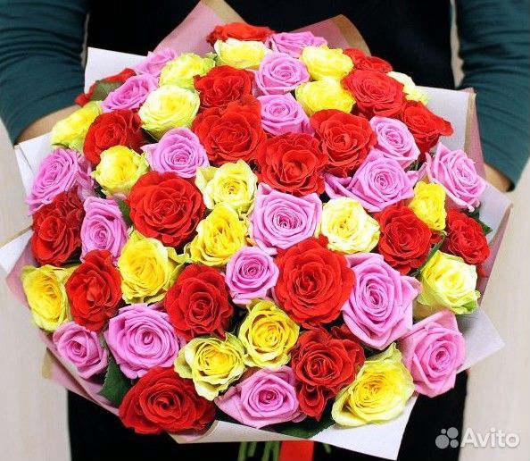 Цветы. Букет из 51 розы 50-60 см