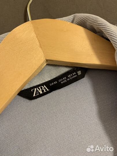 Рубашка женская zara вельветовая,голубая, xs