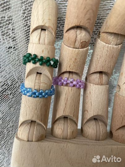 Бисер,бусины, колечки, ручная работа