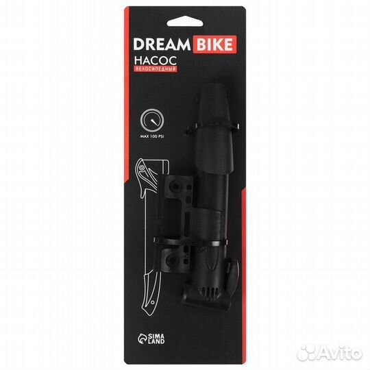Насос вело ручной Dream Bike, цвет черный; 60552