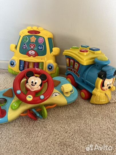 Детские музыкальные игрушки паровоз, руль, пианино