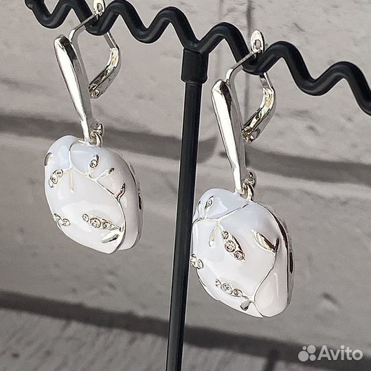 Серьги эмаль premium