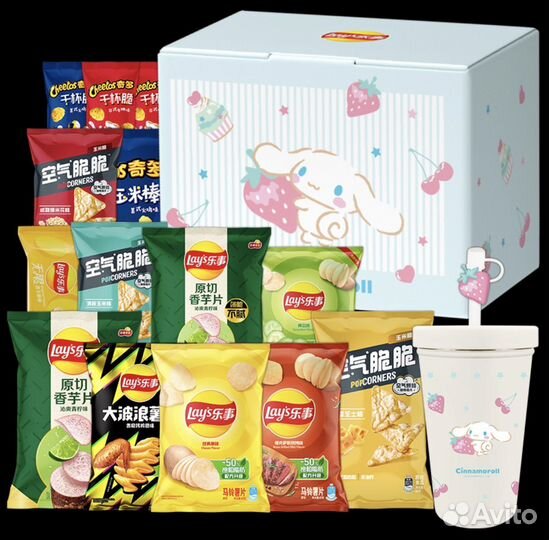 Подарочная коробка lays + sanrio (чипсы )