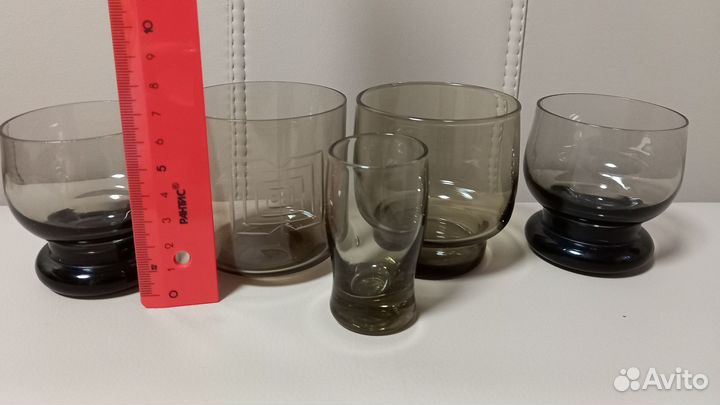 Стопки, рюмки, бокалы дымчатое стекло винтаж