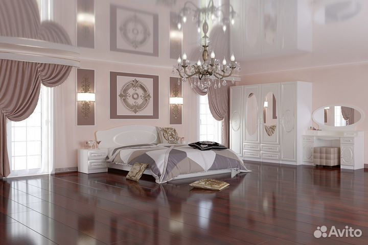 Кровать двуспальная Жемчужина (мдф основание)
