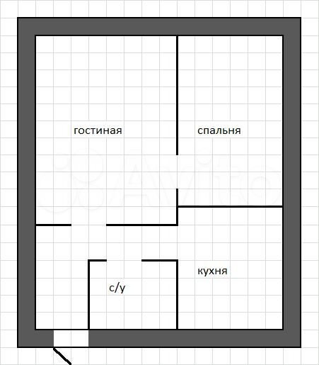 2-к. квартира, 42,3 м², 2/2 эт.
