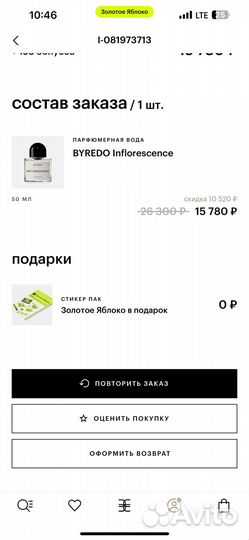 Парфюмерная вода byredo inflorescence