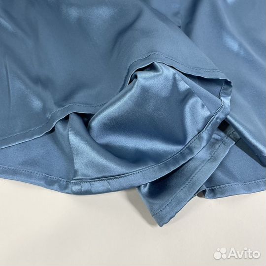 Трусы из натурального шелка, синий