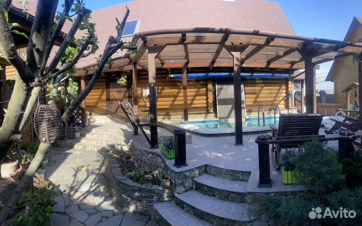 Баня на дровах с бассейном