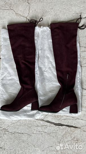 Ботфорты замшевые (Бордо) 39 новые