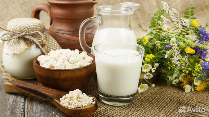 Домашнее молоко, творог, сметана, топлёное масло