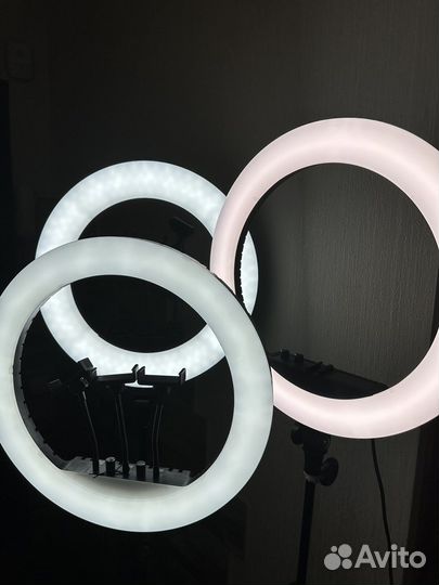 Кольцевая лампа новая 26 33см 45см белые цветные