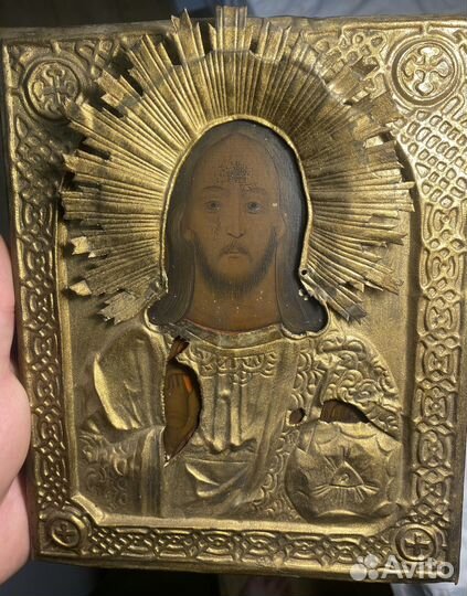 Старинная двусторонняя икона