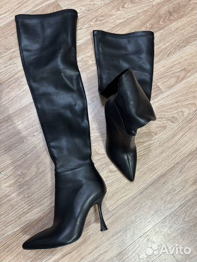 Ботфорты на каблуке из эко-кожи