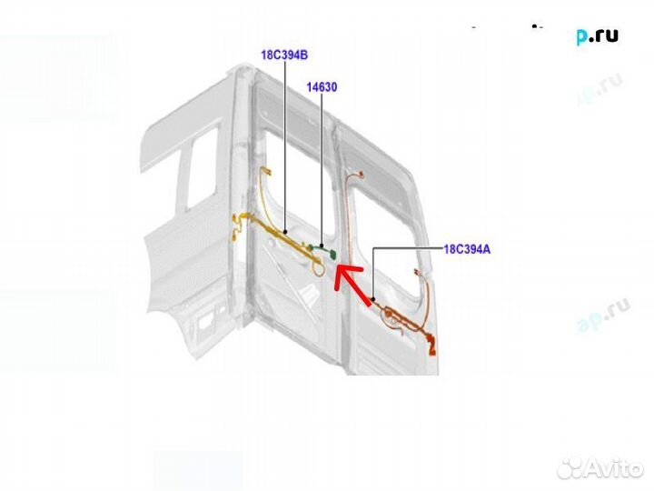 Проводка двери задняя правая Ford Transit TT9 2.2