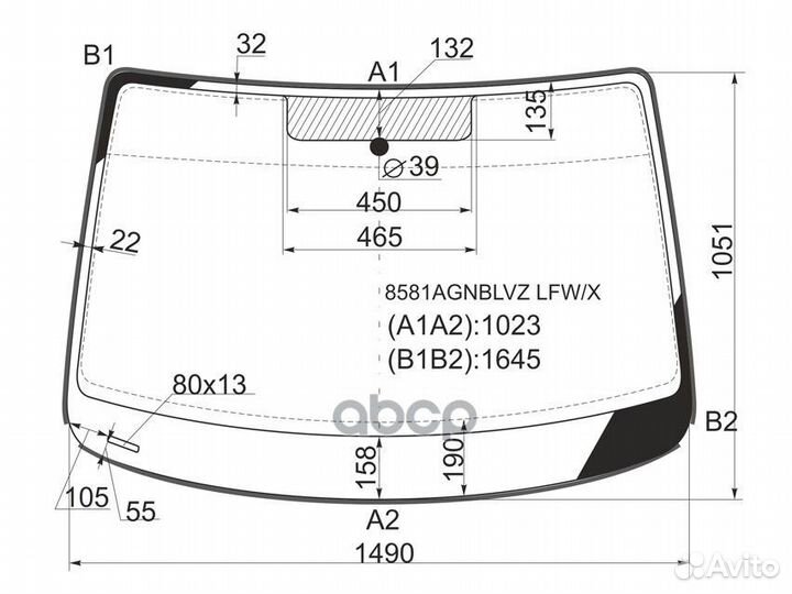 Стекло лобовое volkswagen caddy III 04-15/caddy