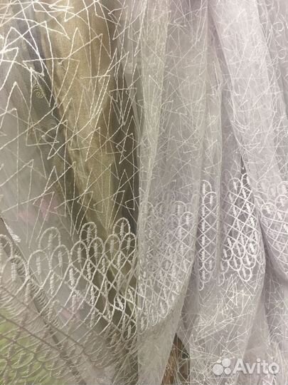 Тюль готовый с вышивкой
