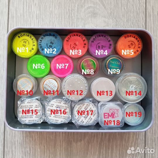Стартовый набор для маникюра. Пигменты (втирки)
