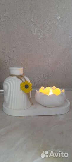 Вазочка с подсвечником на подставке