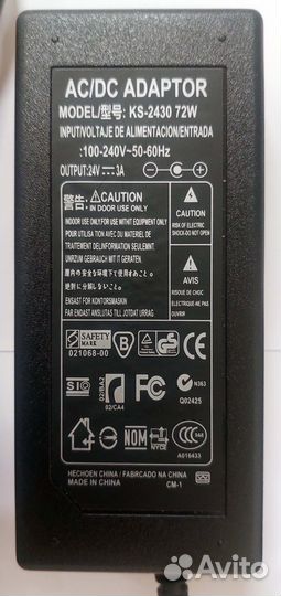 Блок питания 24V 2.5A для ккм атол, Штрих, VikiPri