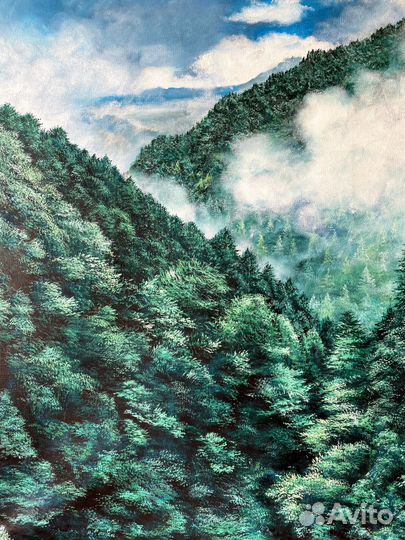 Картина горы. Рассвет в горах, картина маслом