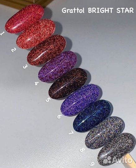 Grattol гель-лаки Bright Star и Bright Neon, 9 мл