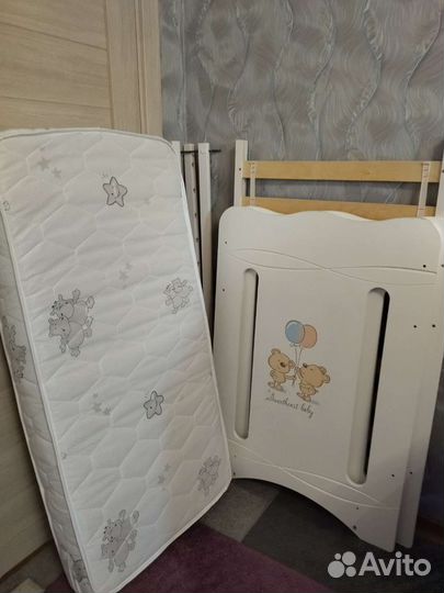 Кровать с поперечным маятником + матрац+чехол