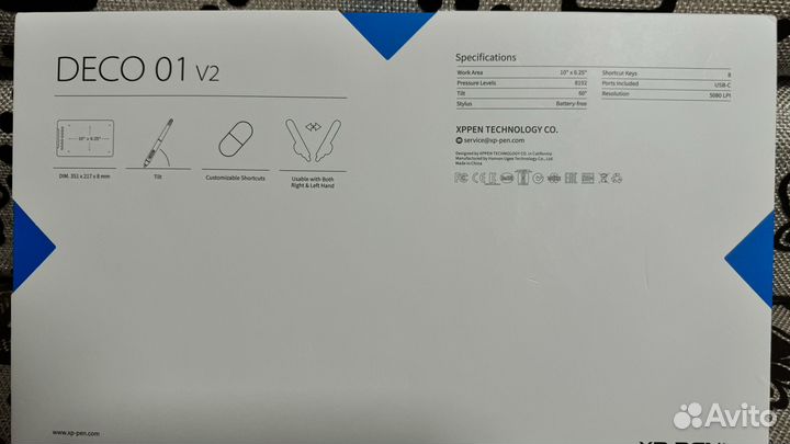 Графический планшет XP-Pen Deco 01 V2 Black