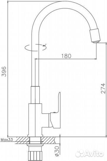 Смеситель для кухни Haiba HB112-6 HB70112-6 гиб