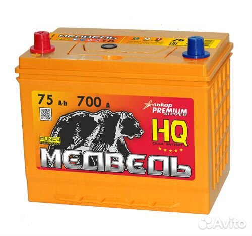 Аккумулятор Медведь 75 asia (D26) Са/Са