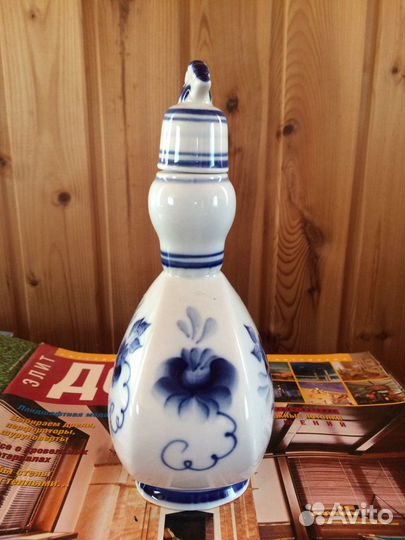 Посуда графин конфетница Гжель авторская работа