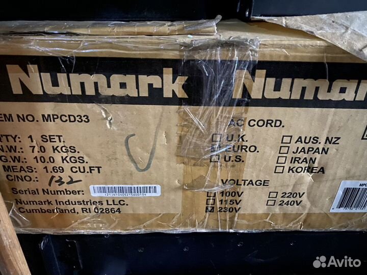 Numark mpcd33 проигрыватель мп3 дисков, с эфекта