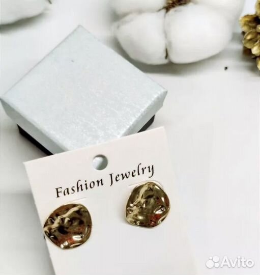 Винтажные серьги бижутерия серебро золото